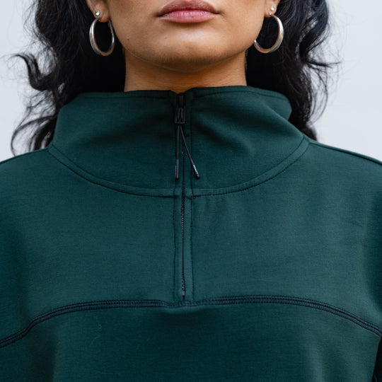 Aura Women’s Quarter Zip [EMERALD]