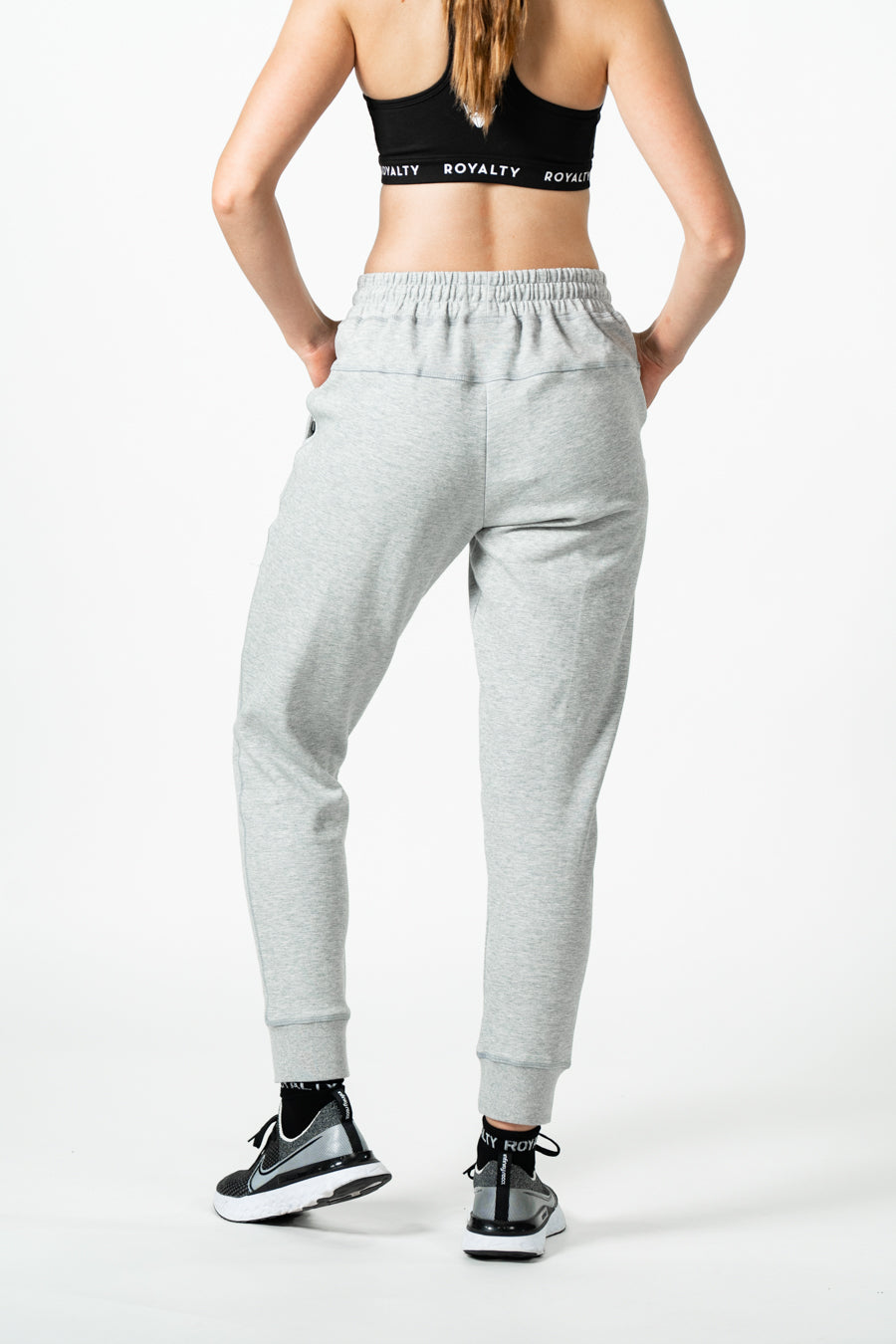 Grey Mid Rise Jogger Pants Online Shopping